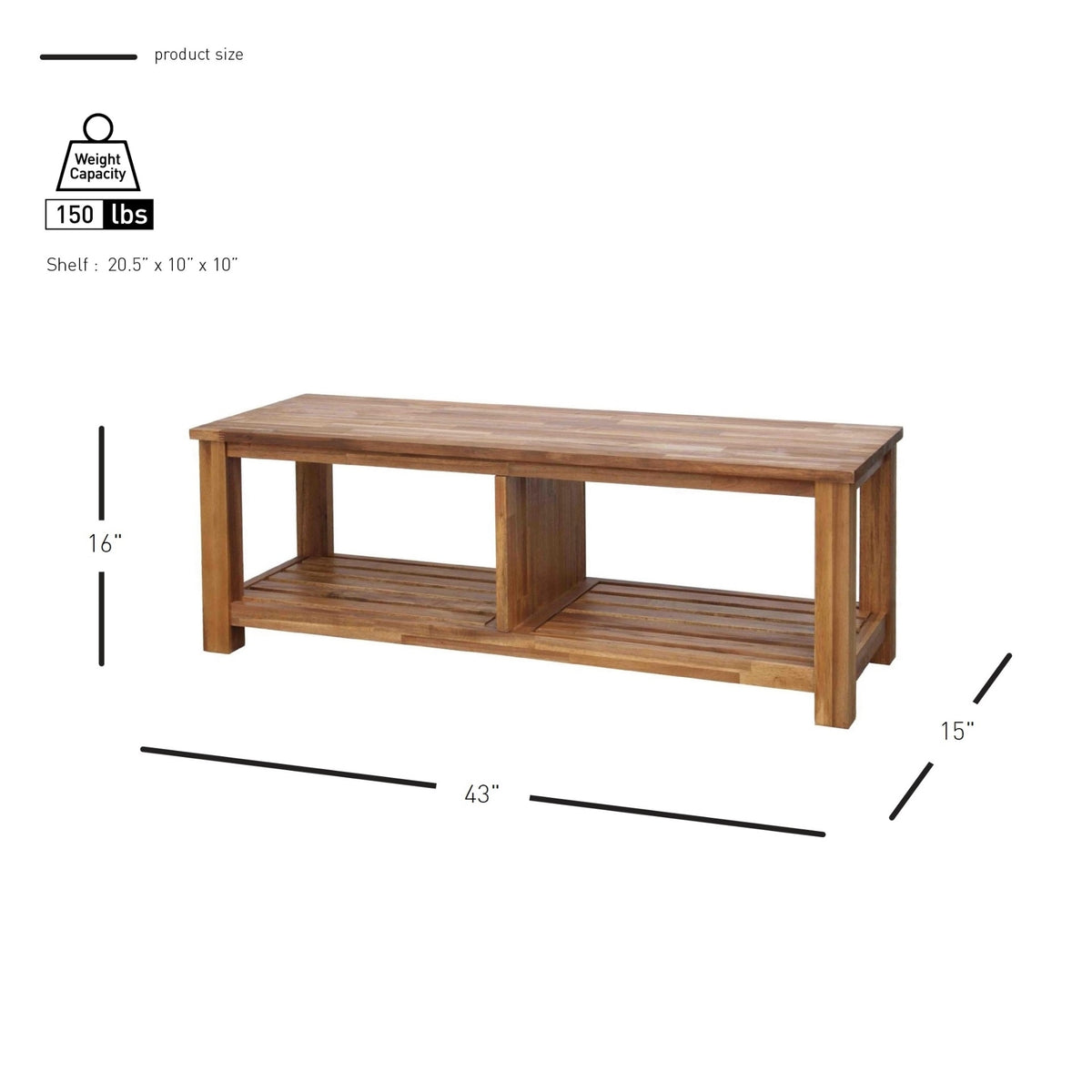 Tiburon TV Bench - Amber - view 2