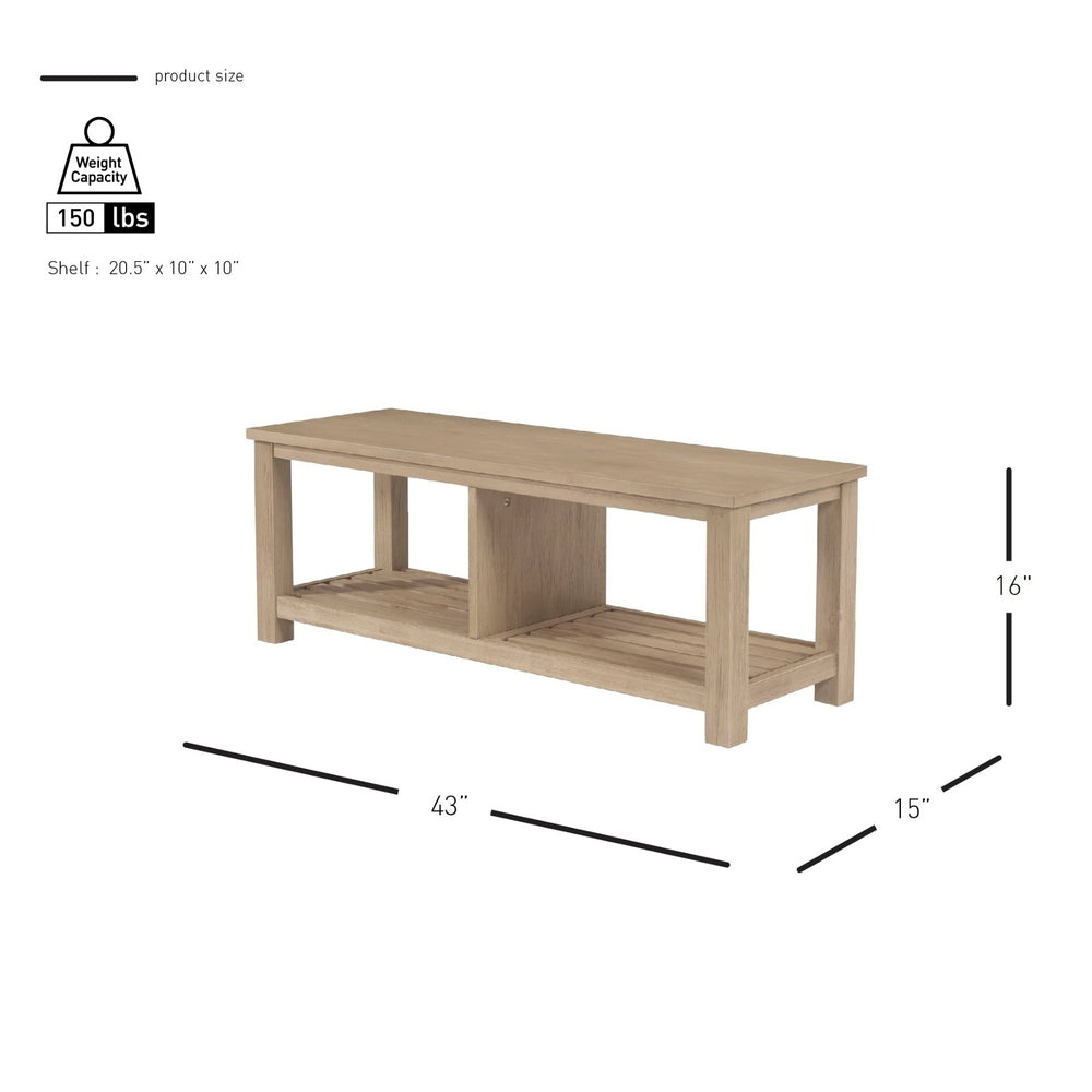 Tiburon TV Bench - Drifted Sand - view 2