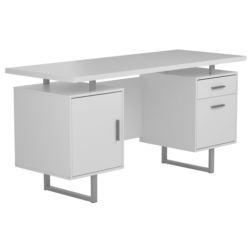 Coaster Furniture 803521 Lawtey 60-inch 2-drawer Computer Desk White High Gloss