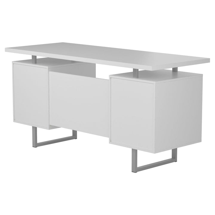 Coaster Furniture 803521 Lawtey 60-inch 2-drawer Computer Desk White High Gloss
