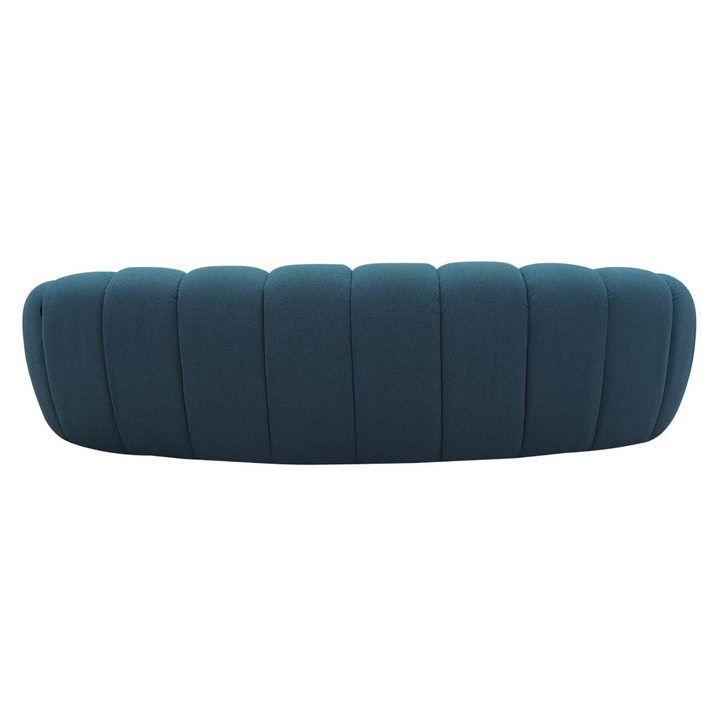 Yolonda - Modern Curved Dark Teal Fabric Sofa