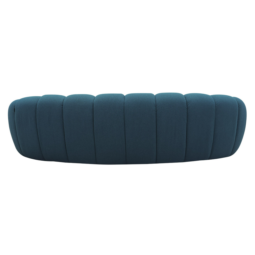 Yolonda - Modern Curved Dark Teal Fabric Sofa - View 8