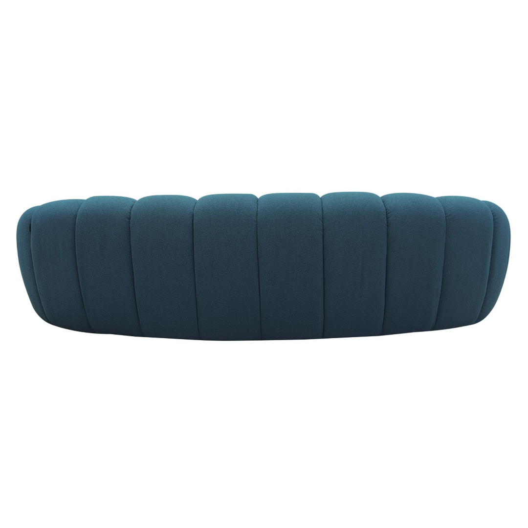 Yolonda - Modern Curved Dark Teal Fabric Sofa