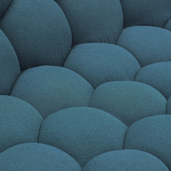 Yolonda - Modern Curved Dark Teal Fabric Loveseat