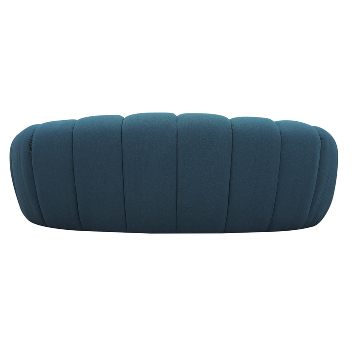 Yolonda - Modern Curved Dark Teal Fabric Loveseat
