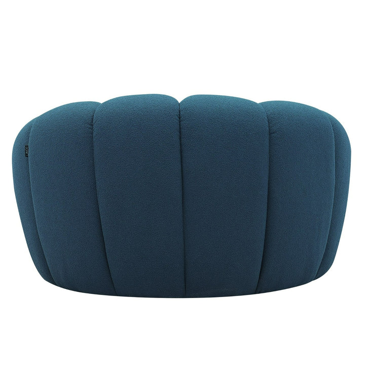 Yolonda  Modern Curved Dark Teal Fabric Chair