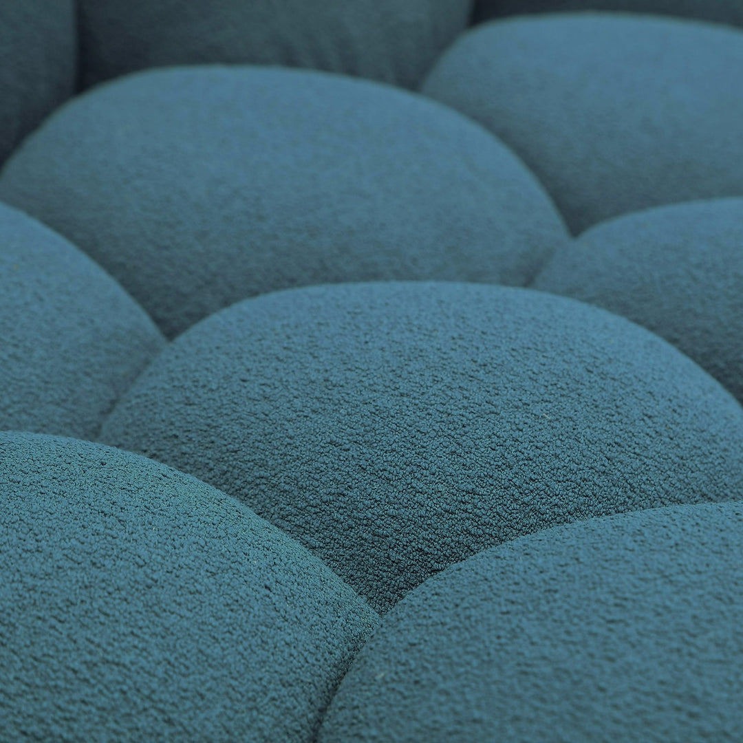 Yolonda - Modern Curved Dark Teal Fabric Chair