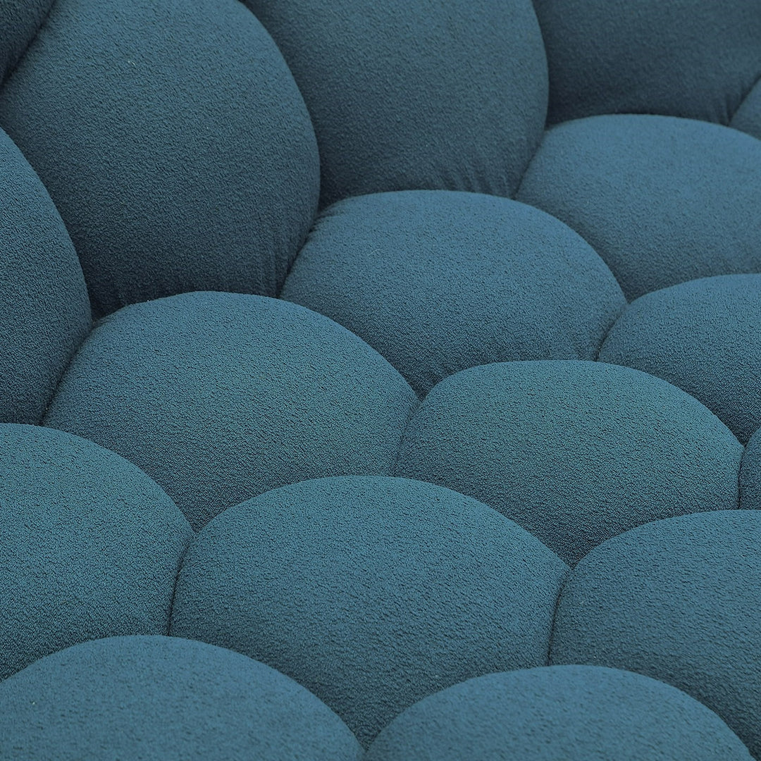 Yolonda  Modern Curved Dark Teal Fabric Chair