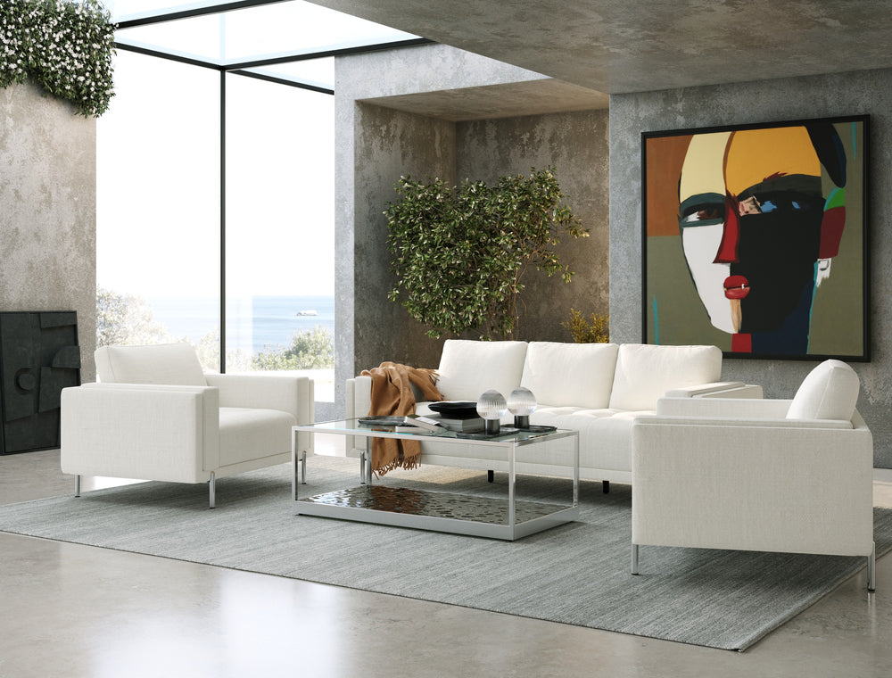 Schmidt - Modern Off White Fabric Chair - View 3