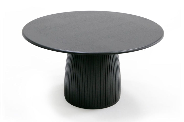 Lander Modern Mid Century Black Oak Round Dining Table
