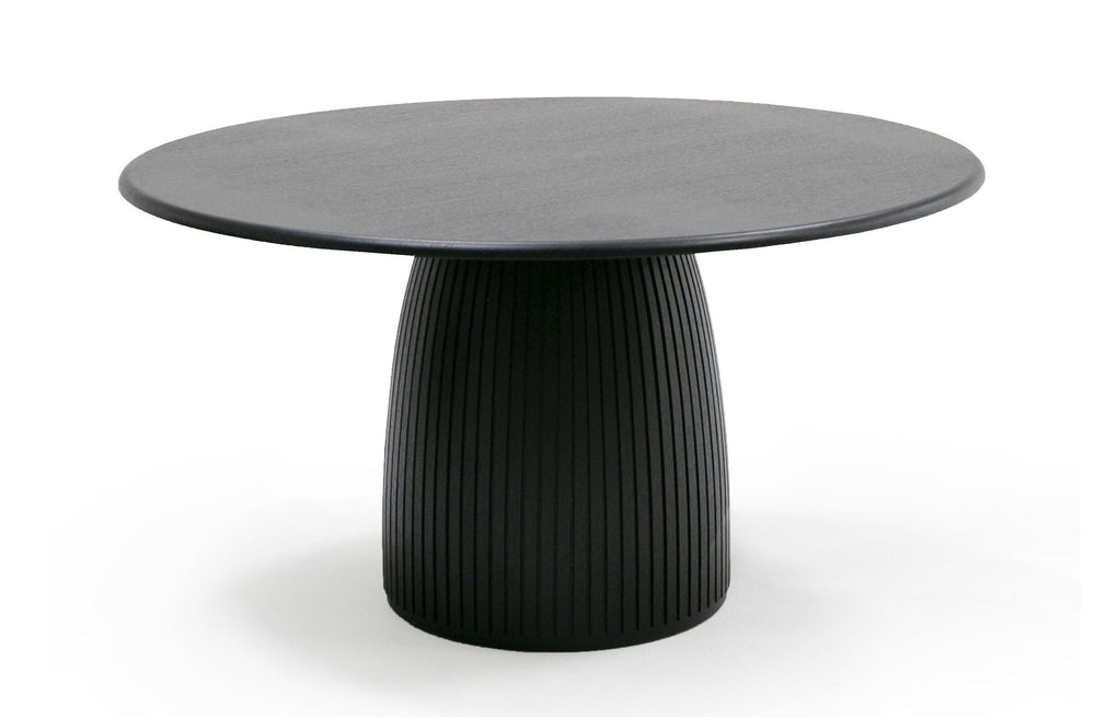 Lander Modern Mid Century Black Oak Round Dining Table - View 8