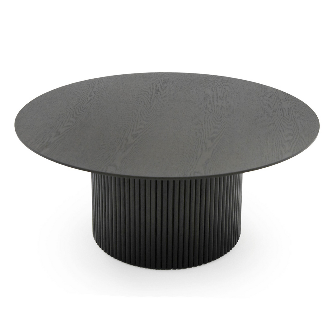 Rawlins Modern Mid Century Black Ash Round Coffee Table