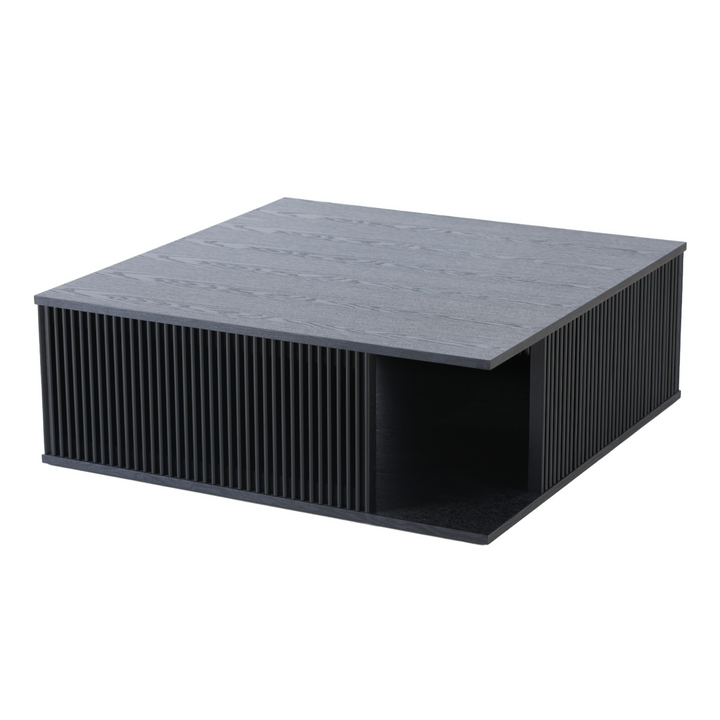 Alpine Modern Mid Century Black Ash Square Coffee Table
