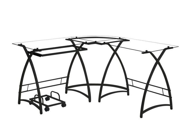 Dazenus - Computer Desk - Clear Glass Top & Black