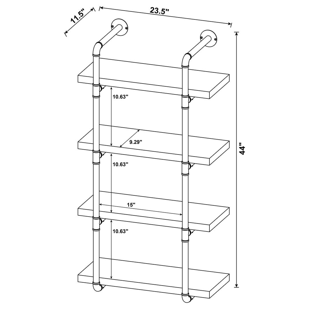 Coaster Furniture 804416 Elmcrest 24-inch 4-shelf Wall Bookshelf Grey Driftwood