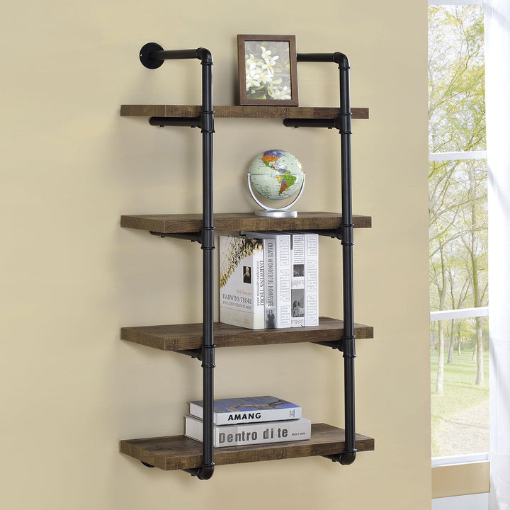 Coaster Furniture 804426 Elmcrest 24-inch 4-shelf Wall Bookshelf Rustic Oak
