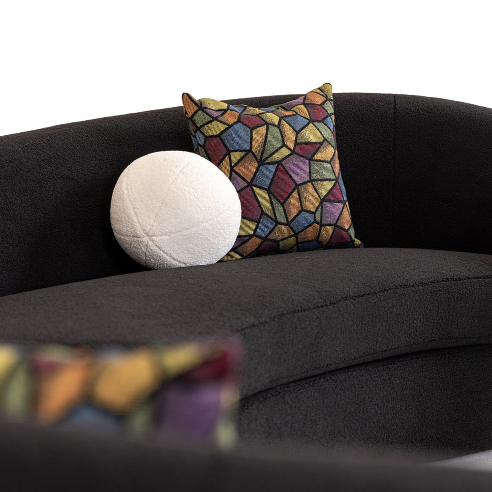 Kilmer Modern Black Curved Fabric Sectional Sofa - View 7
