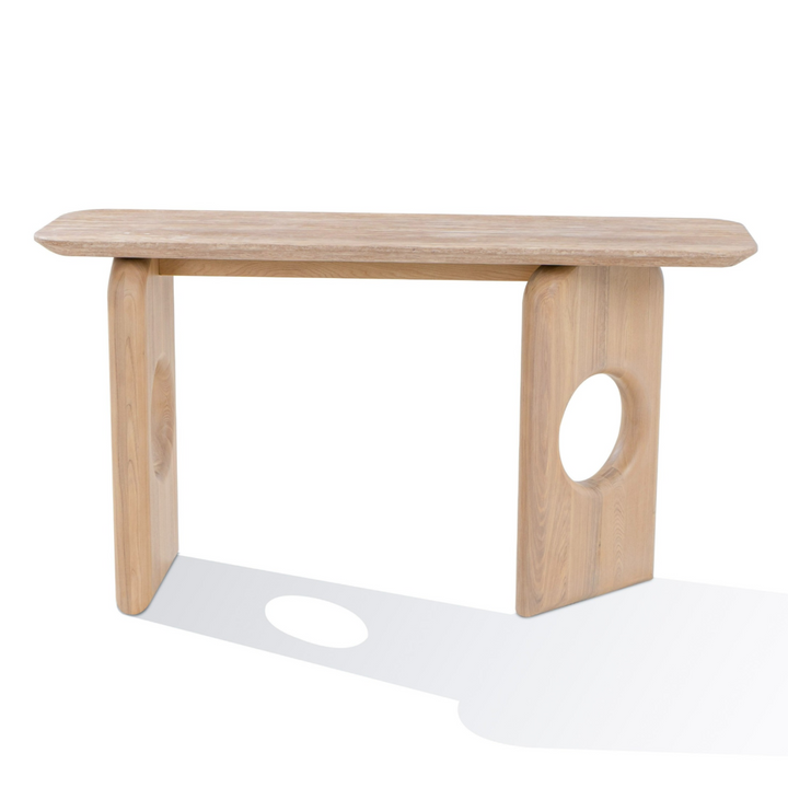 Osaka - Modern Faux Marble + Natural Ash Console Table