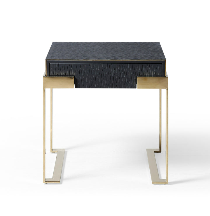 Athena &amp; Rothsay - Modern Grey Fabric + Wenge + Gold Bedroom Set