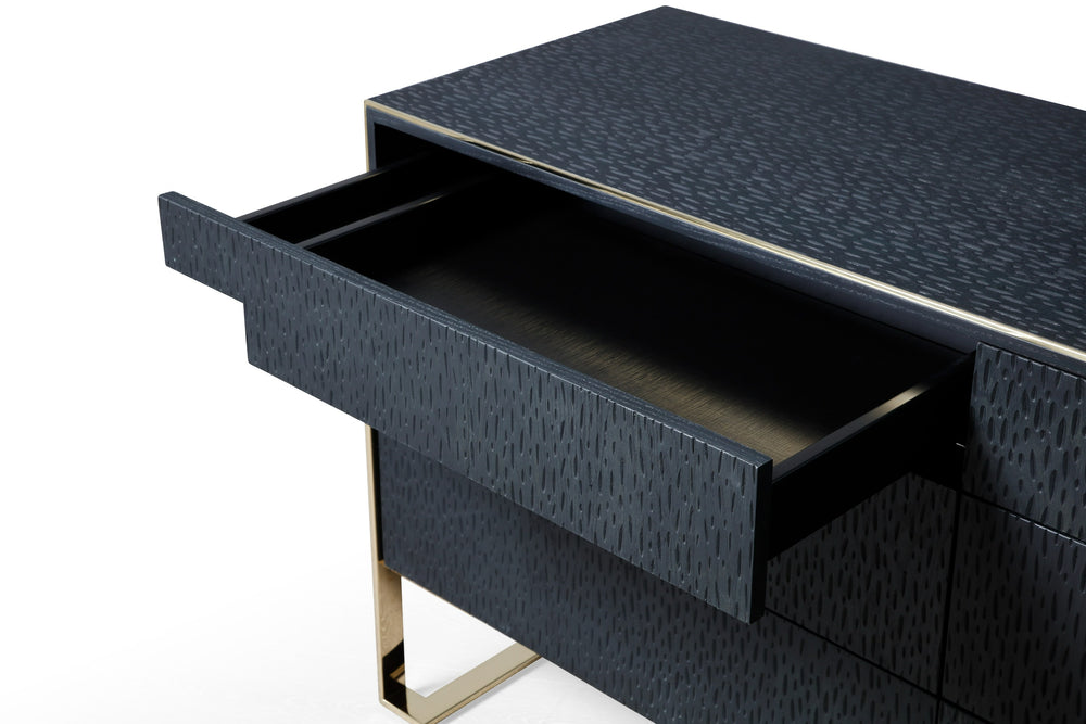 Athena & Rothsay - Modern Grey Fabric + Wenge + Gold Bedroom Set - View 15