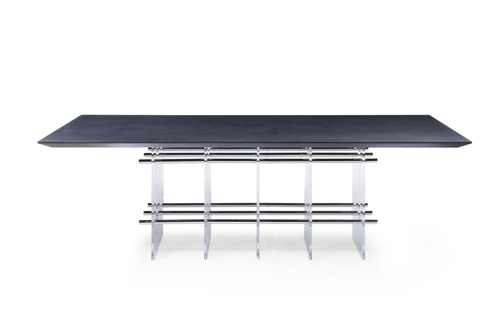 Inverness - Contemporary Black Oak + Acrylic Dining Table
