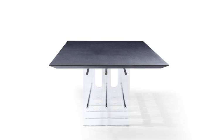 Inverness - Contemporary Black Oak  Acrylic Dining Table