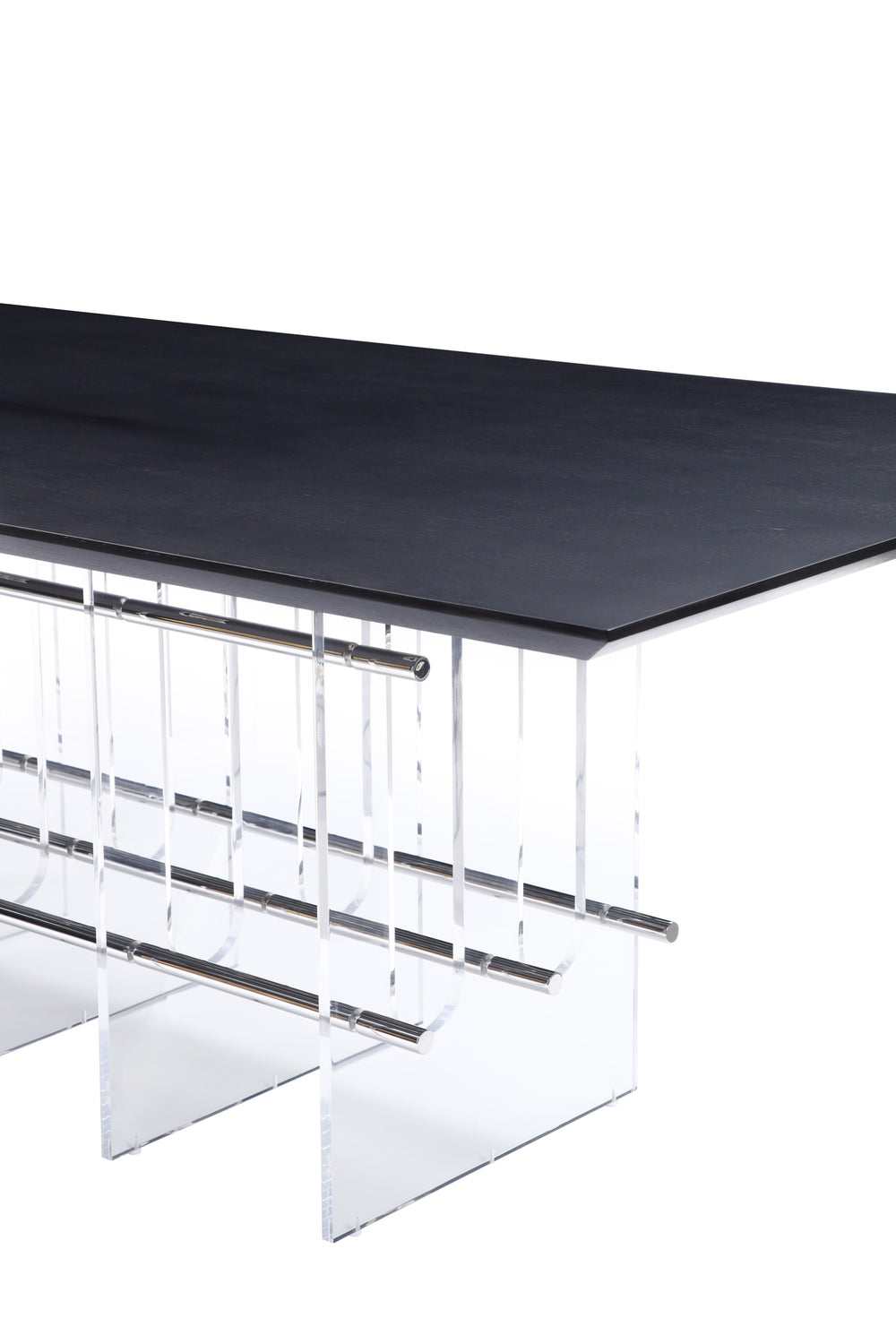 Inverness - Contemporary Black Oak + Acrylic Dining Table - View 4