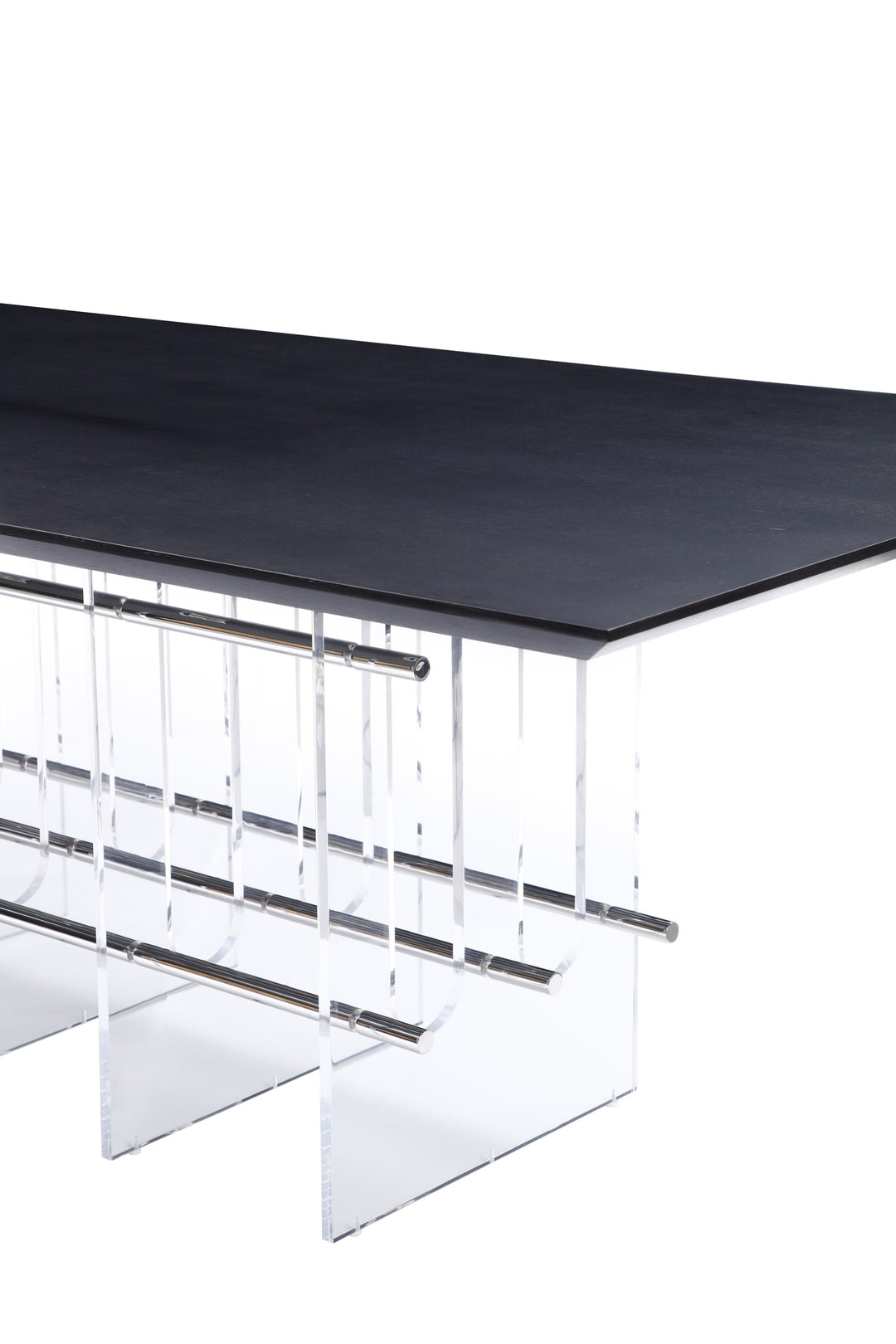 Inverness - Contemporary Black Oak + Acrylic Dining Table