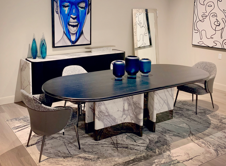 Cora  Modern Grey Fabric & Leatherette Dining Chair