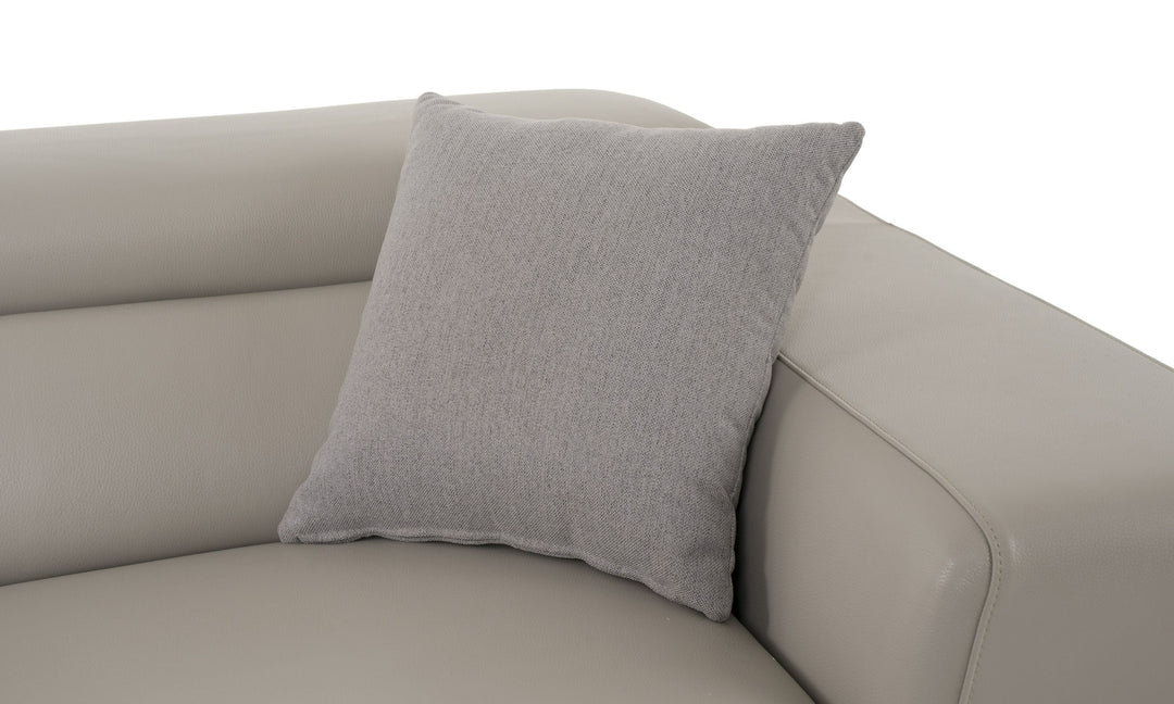 Pella Mini - Modern Grey Italian Leather Left Facing Sectional Sofa