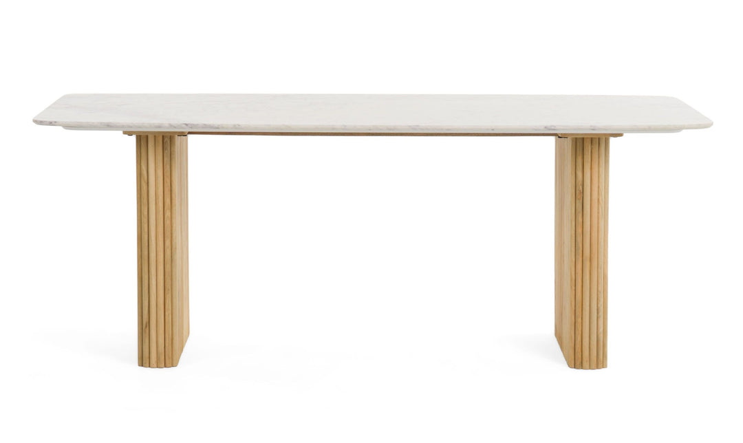 Cambridge White Marble & Mango Rectangular Dining Table