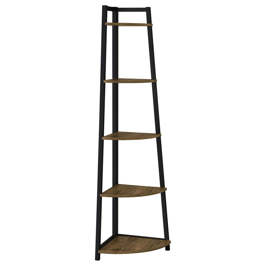 Coaster Furniture 805497 Jacksonville 63-inch 5-shelf Bookshelf Black and Aged Walnut