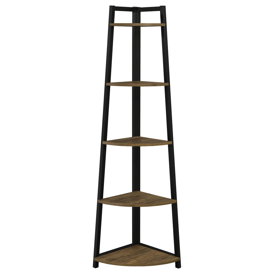 Coaster Furniture 805497 Jacksonville 63-inch 5-shelf Bookshelf Black and Aged Walnut