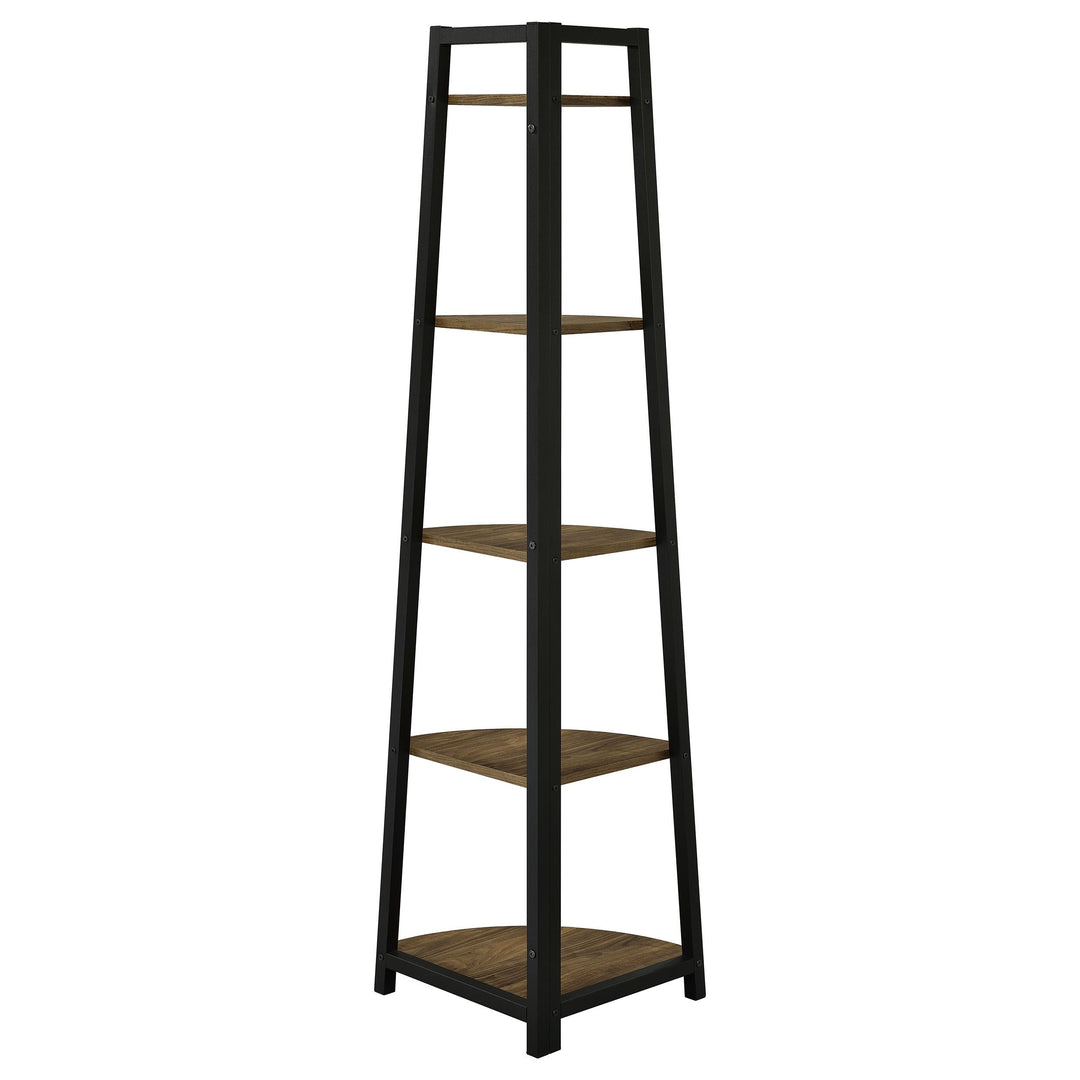 Coaster Furniture 805497 Jacksonville 63-inch 5-shelf Bookshelf Black and Aged Walnut