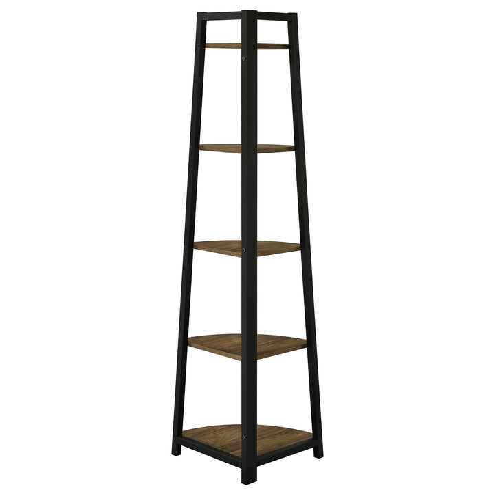 Coaster Furniture 805497 Jacksonville 63-inch 5-shelf Bookshelf Black and Aged Walnut