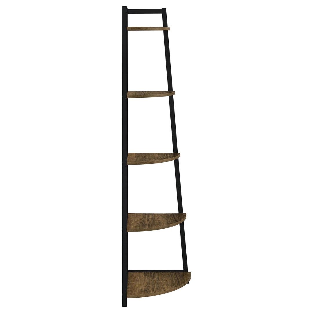 Coaster Furniture 805497 Jacksonville 63-inch 5-shelf Bookshelf Black and Aged Walnut