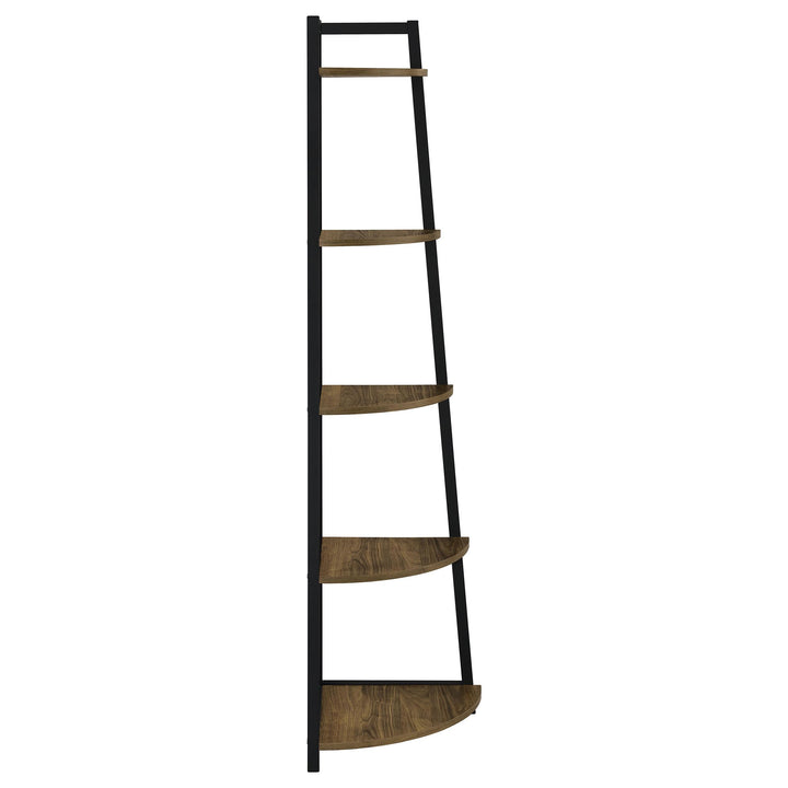 Coaster Furniture 805497 Jacksonville 63-inch 5-shelf Bookshelf Black and Aged Walnut