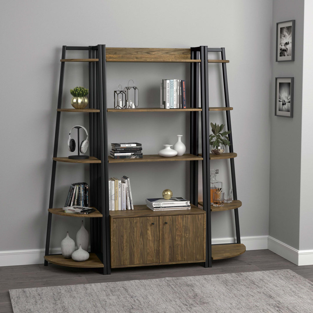 Coaster Furniture 805497 Jacksonville 63-inch 5-shelf Bookshelf Black and Aged Walnut