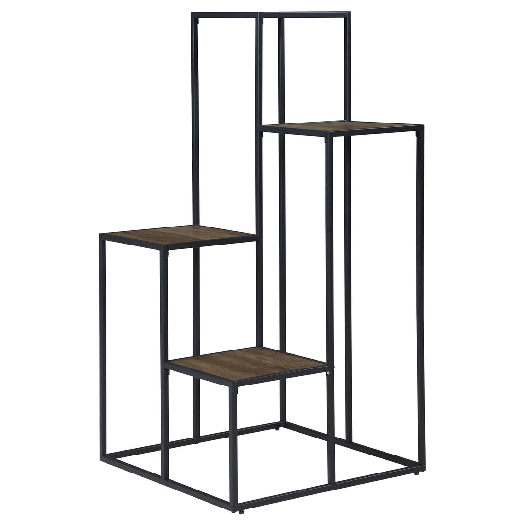 Coaster Furniture 805670 Rito 4-tier Multi-Display Shelf Rustic Brown and Black