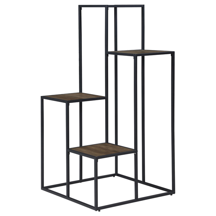 Coaster Furniture 805670 Rito 4-tier Multi-Display Shelf Rustic Brown and Black