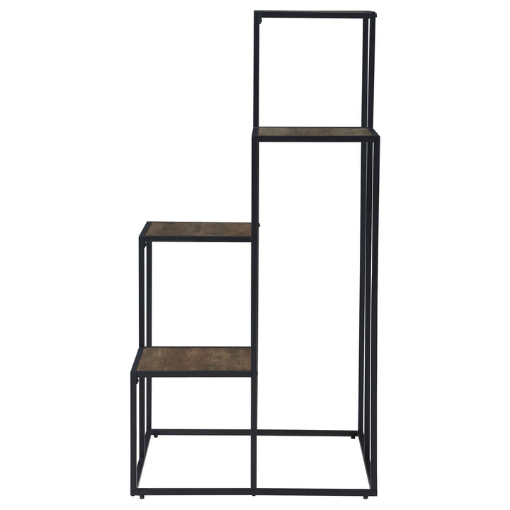Coaster Furniture 805670 Rito 4-tier Multi-Display Shelf Rustic Brown and Black