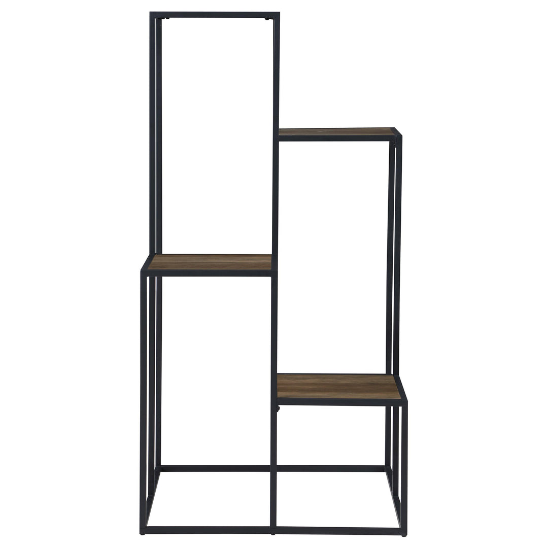 Coaster Furniture 805670 Rito 4-tier Multi-Display Shelf Rustic Brown and Black