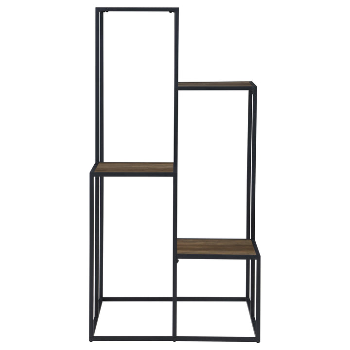 Coaster Furniture 805670 Rito 4-tier Multi-Display Shelf Rustic Brown and Black