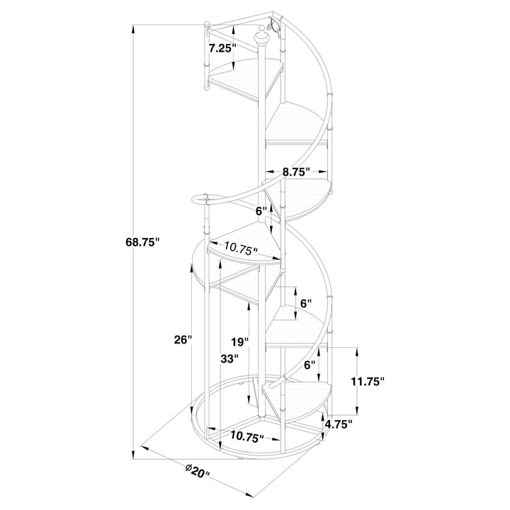 Coaster Furniture 805675 Roseglen 69-inch 8-shelf Staircase Bookshelf Rustic Brown