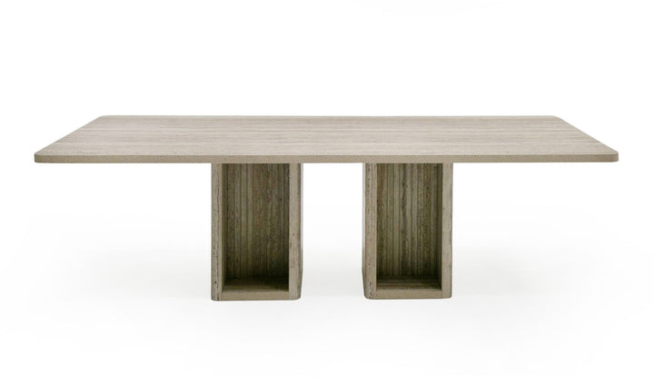 Roma - Modern Travertine Rectangular Dining Table