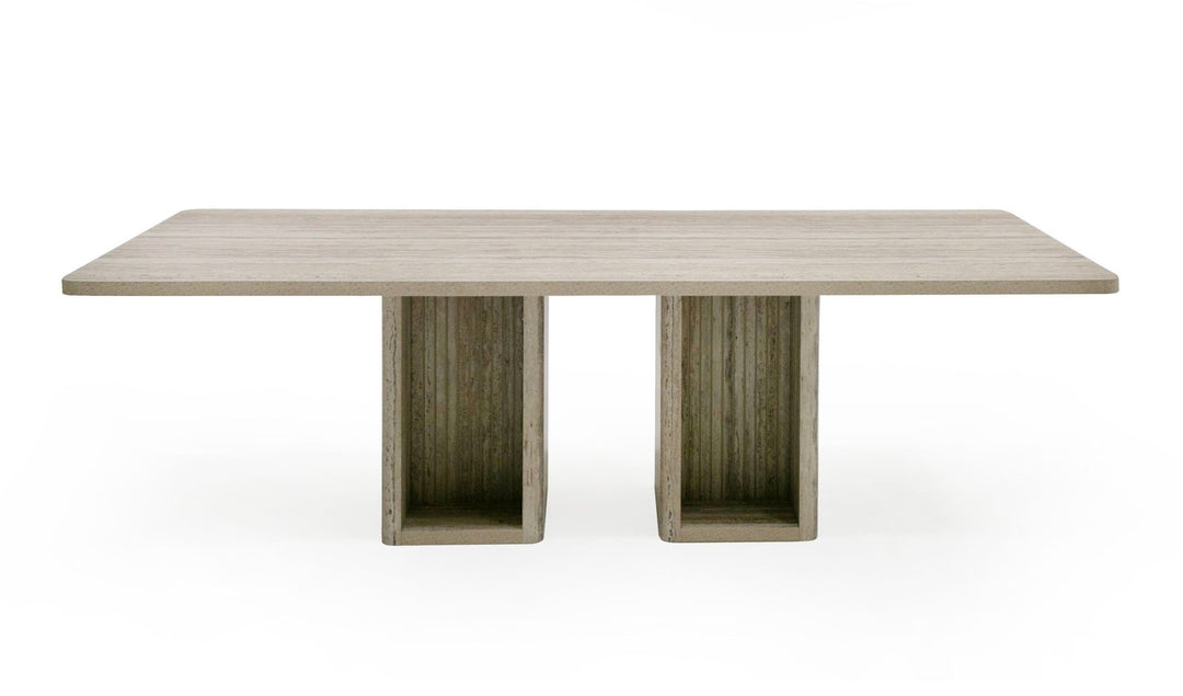 Roma - Modern Travertine Rectangular Dining Table