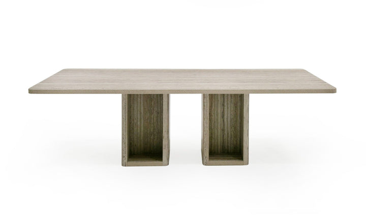 Roma - Modern Travertine Rectangular Dining Table