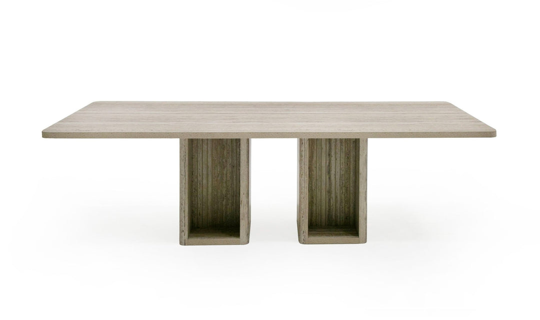 Roma - Modern Travertine Rectangular Dining Table