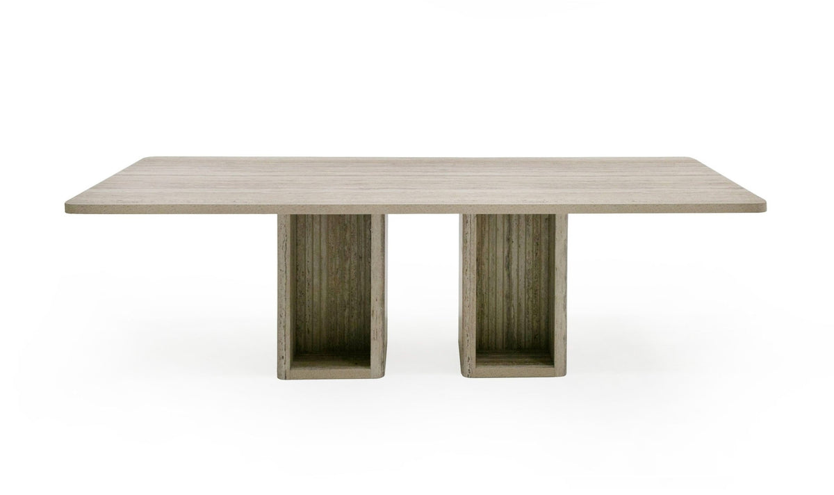 Roma - Modern Travertine Rectangular Dining Table - View 5