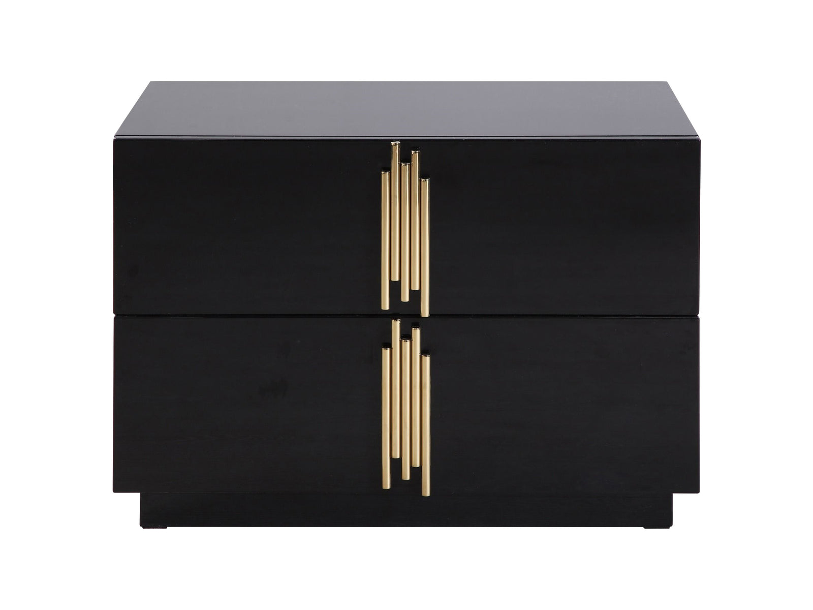 Token - Modern Black  Gold Wide Nightstand